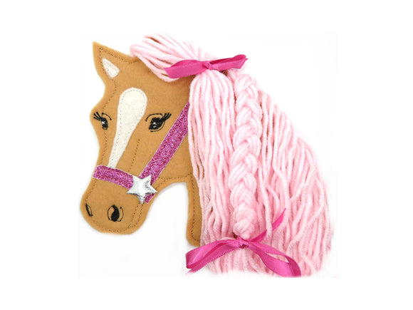 Applikation Pferd Pferdekopf gestickt Aufnäher Pony Fabelwesen Fantasie Fantasy Schultüte Schultasche Kinderzimmer Dekoration Tiere Nature Zauber freie Farbwahl