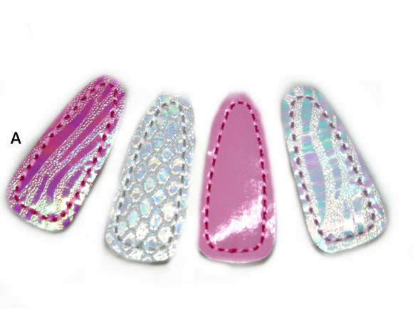 4 baby Haarspangen  Leder&Glitzer  Spange