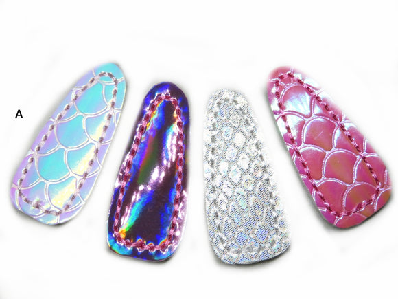 4 baby Haarspangen  Leder&Glitzer  Spange