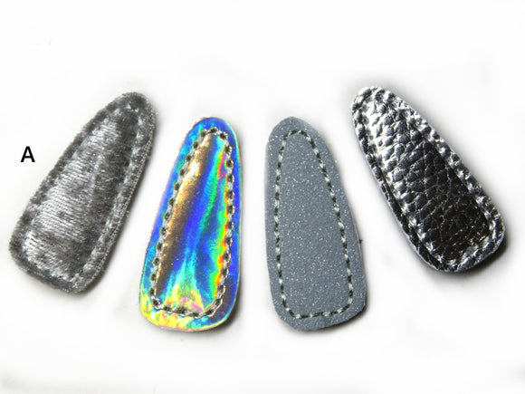 4 baby Haarspangen  Leder&Glitzer  Spange