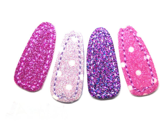 4 baby Haarspangen  Leder&Glitzer  Spange