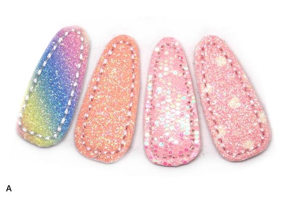 4 baby Haarspangen  Leder&Glitzer  Spange