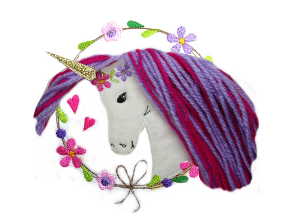 Applikation Pferd Einhorn Pferdekopf gestickt Aufnäher Pony Kinder Mähne zum Flechten Mädchen Dekoration Schultasche Schultüte Pferde freie Farbwahl