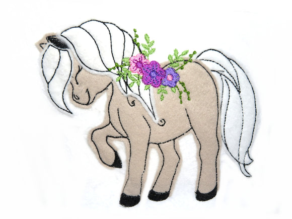 Pony Pferd Applikation Pony Pferd Patch    - Freie Farbwahl